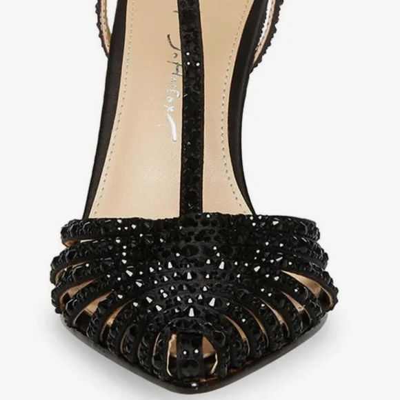 Betsey Johnson Diamond Crystal Strass Ali Pointed toe Heels - Picture 2 of 11